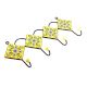 Yellow And Turquoise Tiny Flower Ceramic Tiles Hooks